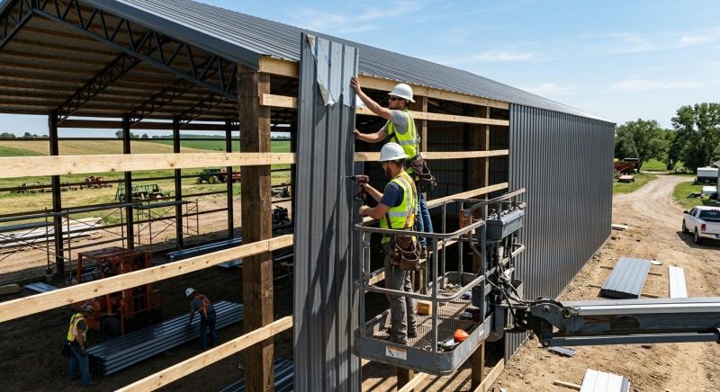 Pole Barn Siding Installation