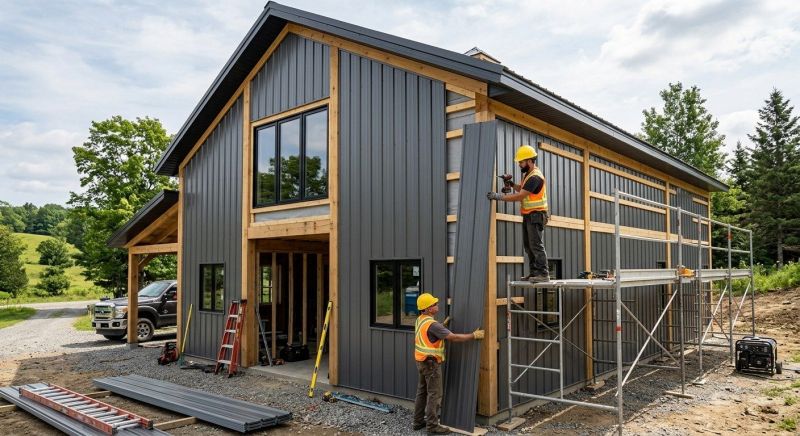 Pole Barn Siding Installation in Moore County, NC