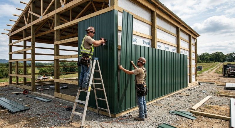 Pole Barn Siding Installation in Moore County, NC